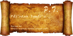 Péntek Tamás névjegykártya